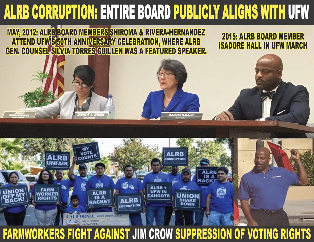 JohnRankin13's tweet photo. Cathryn Rivera-Hernandez seeks re-appointment @ ALRB. She is biased against Farmworkers. Under Cathryn Rivera-Hernandez leadership, ALRB has become a "Jim Crow" agency, suppressing the Rights of Farmworkers. @toniatkins @JerryBrownGov @CASenateDems #Sacramento #ALRB #Gerawan #UFW https://t.co/YQoOPPVS0P