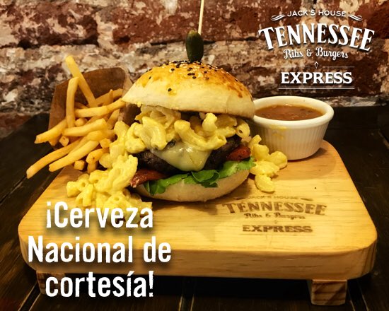 TennesseeXpres's tweet photo. Durante #Rusia2018 ⚽️🏆 te regalamos una #CervezaNacional 🍺 en la compra de una #TennesseeBurger 🍔 #IRN vs #ESP 13h00 #MacCheeseBurger #MercadoSanGenaro https://t.co/iRBwt4DWbj