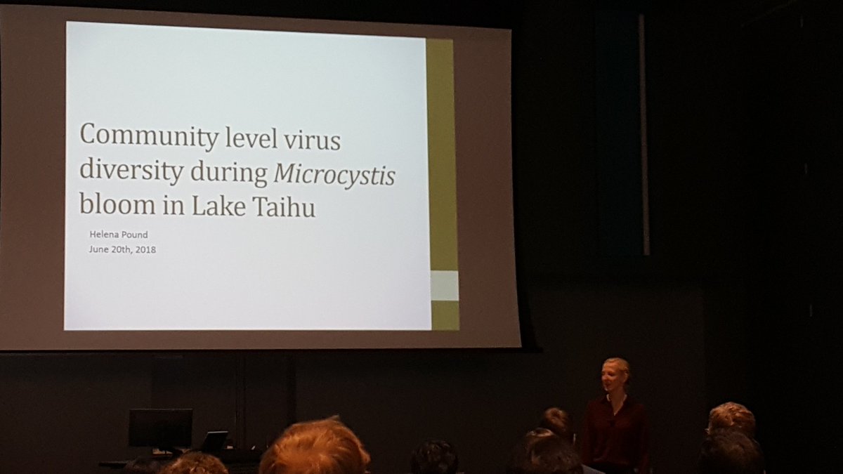 TN_Marine_Micro's tweet photo. To take us to lunch...@hpound10 telling us about all the different viruses in a Microcystis bloom...@UTKMicrobiology. #AVW9 https://t.co/oSa3wmrP6F