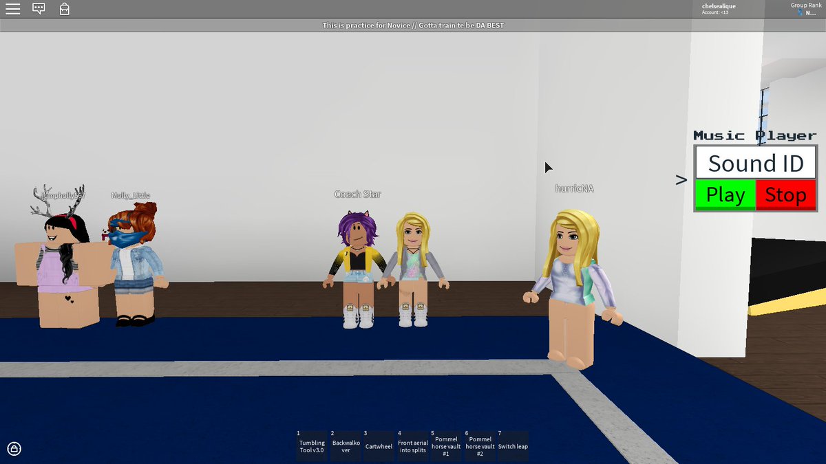 Chelsea Arciaga On Twitter Robloxgymnastic Happy Tumble Bees Practice Novice Thanks To Coach Star Nstar84023471 We Are So Proud To See You Thank You If U Saw This In Our Picture Please - ogc vault roblox