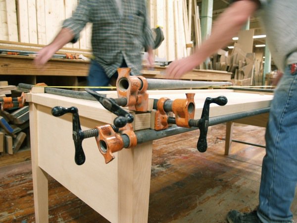 This Cessina executive desk in maple has just been glued up. All pieces are built to order in our factory.

#processpic #stonelinedesigns #custom