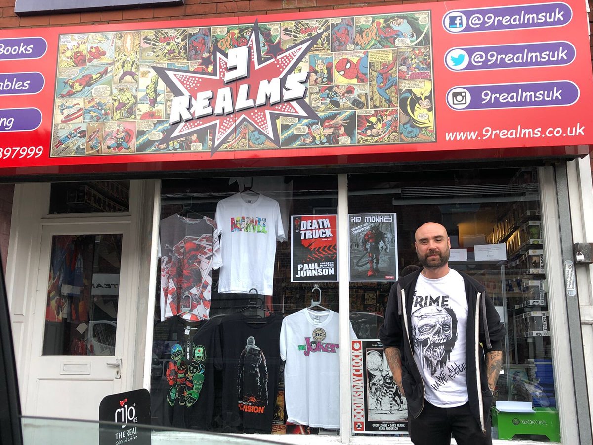 PJDEMONCOMIX's tweet photo. Head down to 9 REALMS for a copy of DEATH TRUCK, RAZOR BASTARD and KID MONKEY 💀 https://t.co/13IUXg9FUK