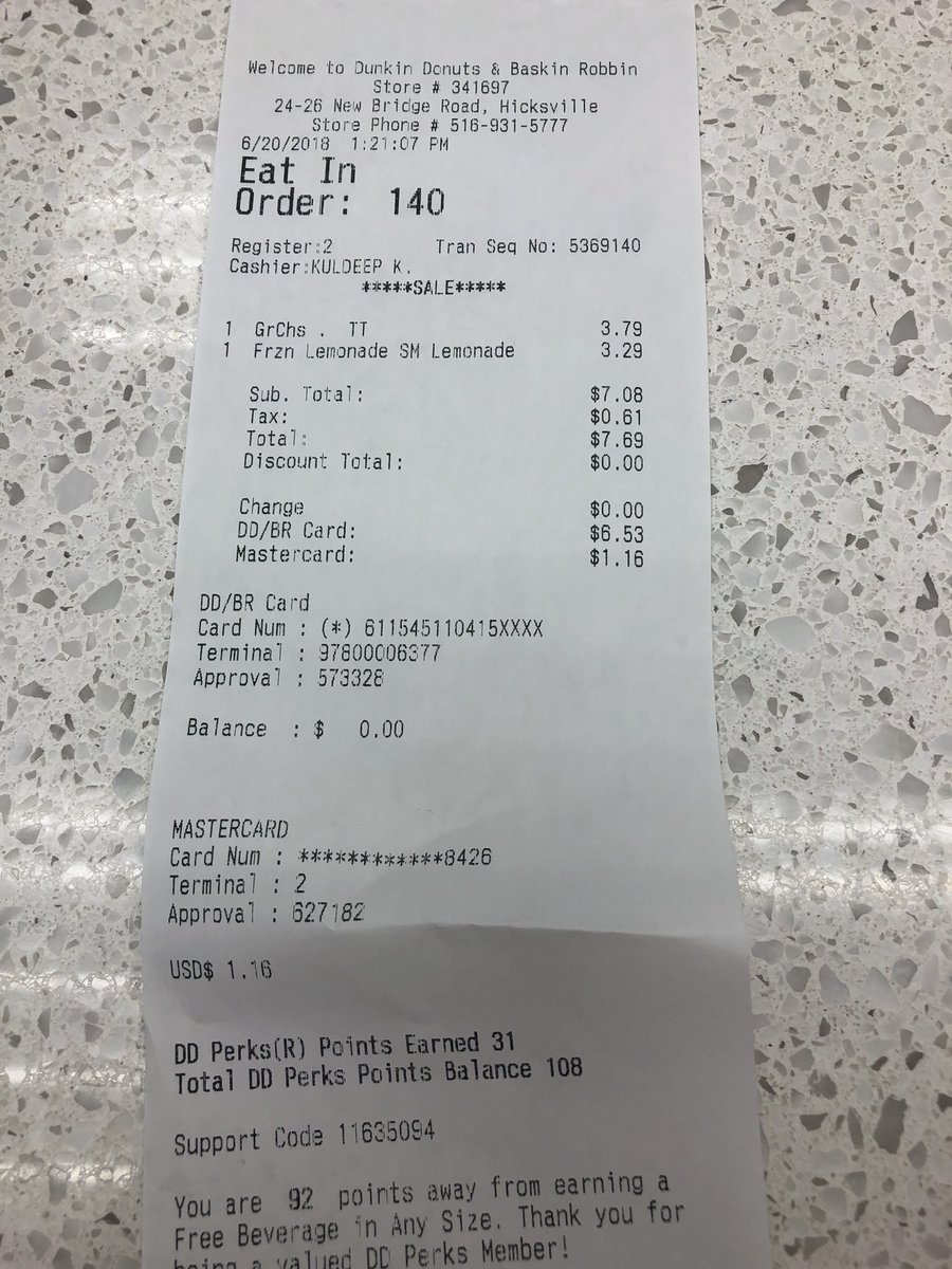 kschmahls's tweet photo. @dunkindonuts your app never works. Customer service is even worse. Guy was persisting I used this coupon for the lemonade already and refused to give me the coupon price. Very very rude and unfair!! https://t.co/zdNB0Aq1Z7