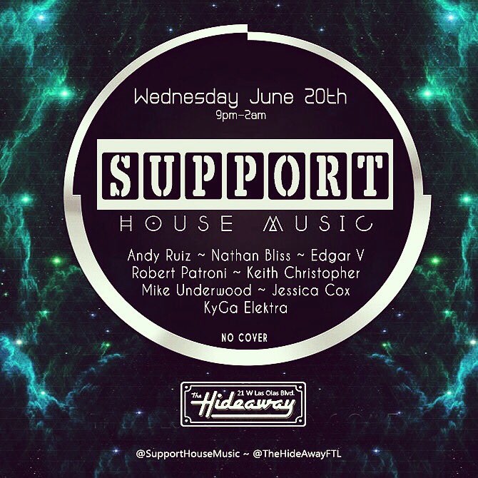 SupportHouseFL's tweet photo. Come out tonight to #SupportHouseMusic at #TheHideawayFTL! NO COVER https://t.co/HuXN5E7fgW
