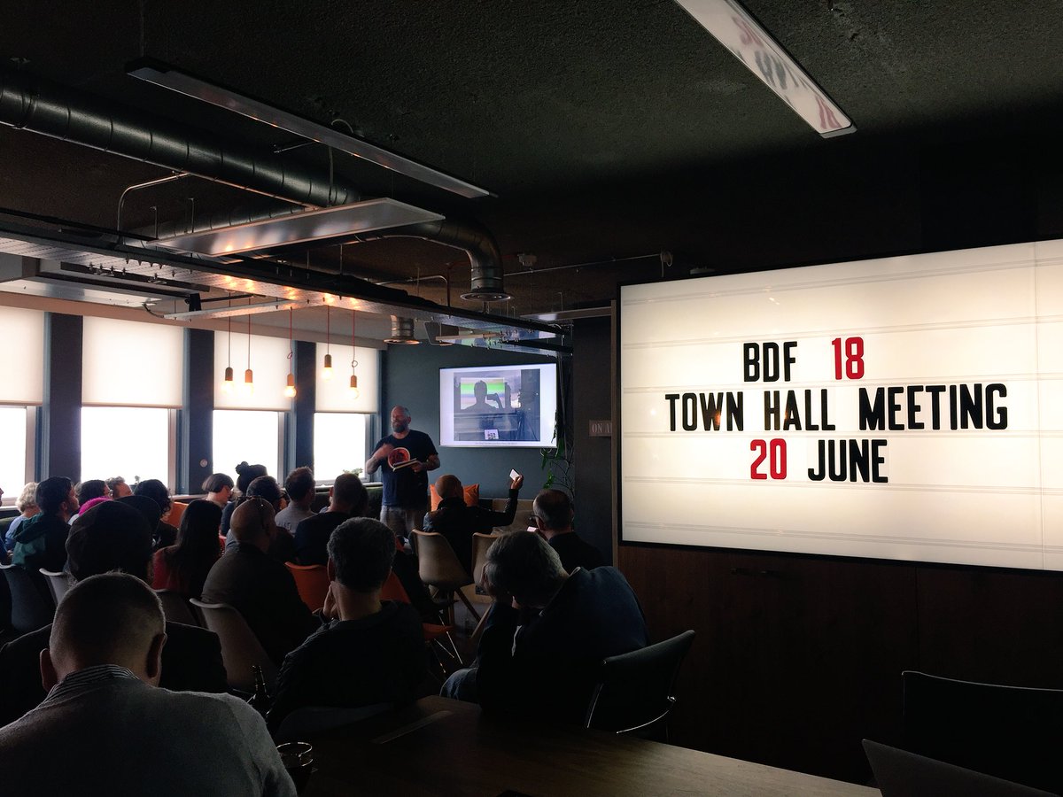RosalieHoskins's tweet photo. It’s that time again! So happy to be at the first @DigitalBrighton #BDF18 Town Hall Meeting tonight. Can’t wait to see what Brighton is cooking up for this year... https://t.co/yXeRncaImQ