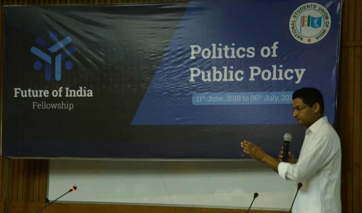 DeependerSHooda's tweet photo. What a joy to turn into a teacher every once in a while!
Gave a lecture on the 'Politics of Agrarian Distress' to a very talented bunch of youngsters participating in #FutureofIndia Fellowship Program by @nsui
Kudos to @nsui for this putting this great program together!
@guptar https://t.co/MUkCs3cI8S