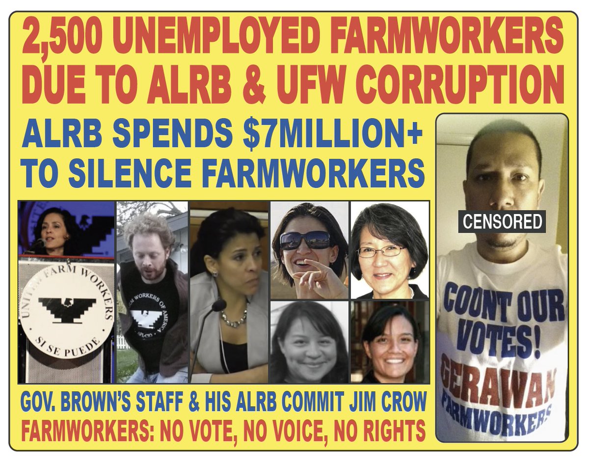JohnRankin13's tweet photo. Cathryn Rivera-Hernandez seeks re-appointment @ ALRB. She is biased toward #UFW. Rivera-Hernandez will take $147,778 per year, if approved by Senate Rules committee, after causing Farmworkers to lose jobs. @toniatkins @JerryBrownGov @CASenateDems #Sacramento #ALRB #Gerawan #UFW https://t.co/3DYQTq1fVV
