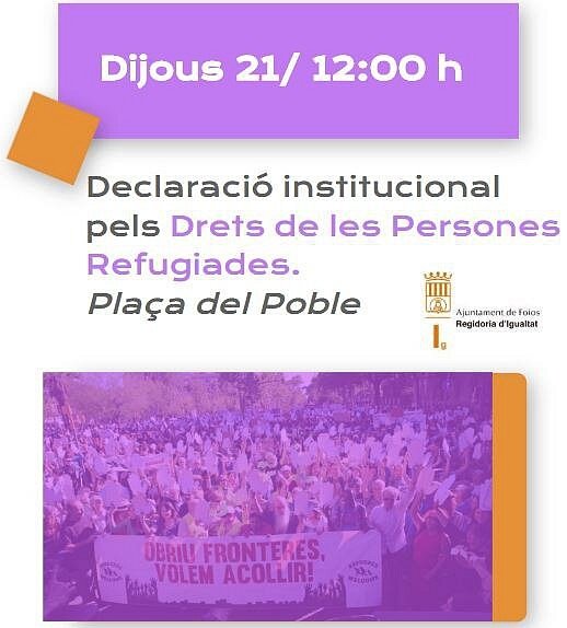 _AlexMico's tweet photo. Com que no concebim que hi haja drets d’ací o d’allà, demà matí ens convoquem a la Plaça del nostre poble per seguir exigint el compliment dels Drets Humans.
#TransformemFoios https://t.co/dmJbGzqkfD
