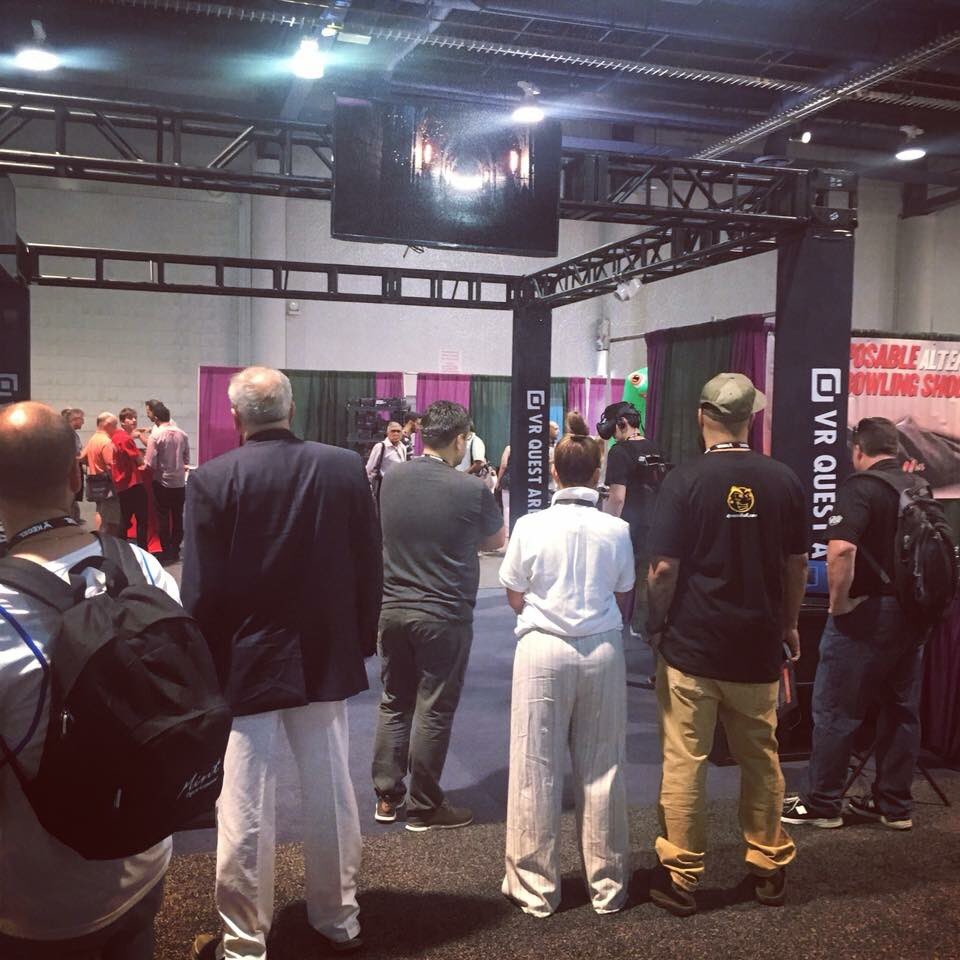 InowizeTech's tweet image. A lot of excitement today at our booth. We have amazing reactions from people trying it. #inowize #vrquestarena #locationbasedvr #lbvr #vrentertainment #bowlexpo #bowlexpo18