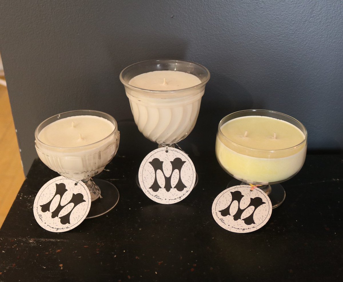 We've stocked up on some of the best scents in town: Gin + Tonic and White Ginger + Amber! 

Milton and Margie's Soy Wax Candles are 100% soy candles that are sustainably made with reused vintage glassware. Volla! Perfection!