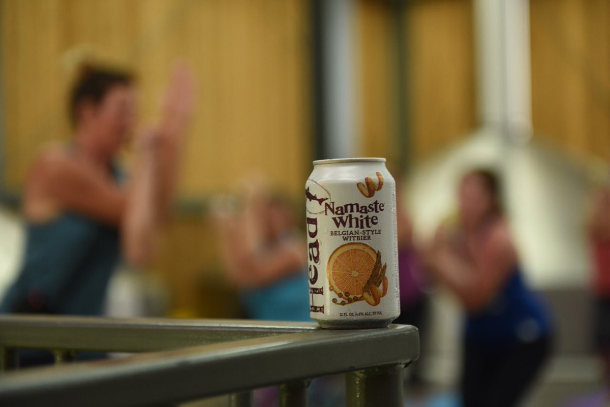 dogfishbeer's tweet photo. Another great night of #PintsAndPoses! Somehow yoga in the midst of a 200-bbl brewhouse is more fun! ๐ #namaste https://t.co/zwLbsH42qn
