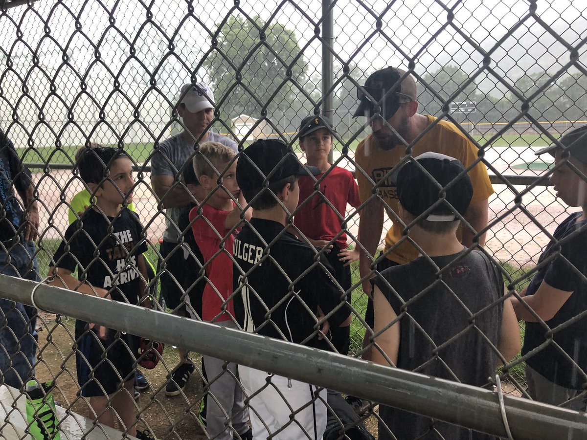Even with a river running through Chadwick, coach Todd is still teaching the 9 year old tournament team life lessons! @QVSB_OpComm #bringonthegames