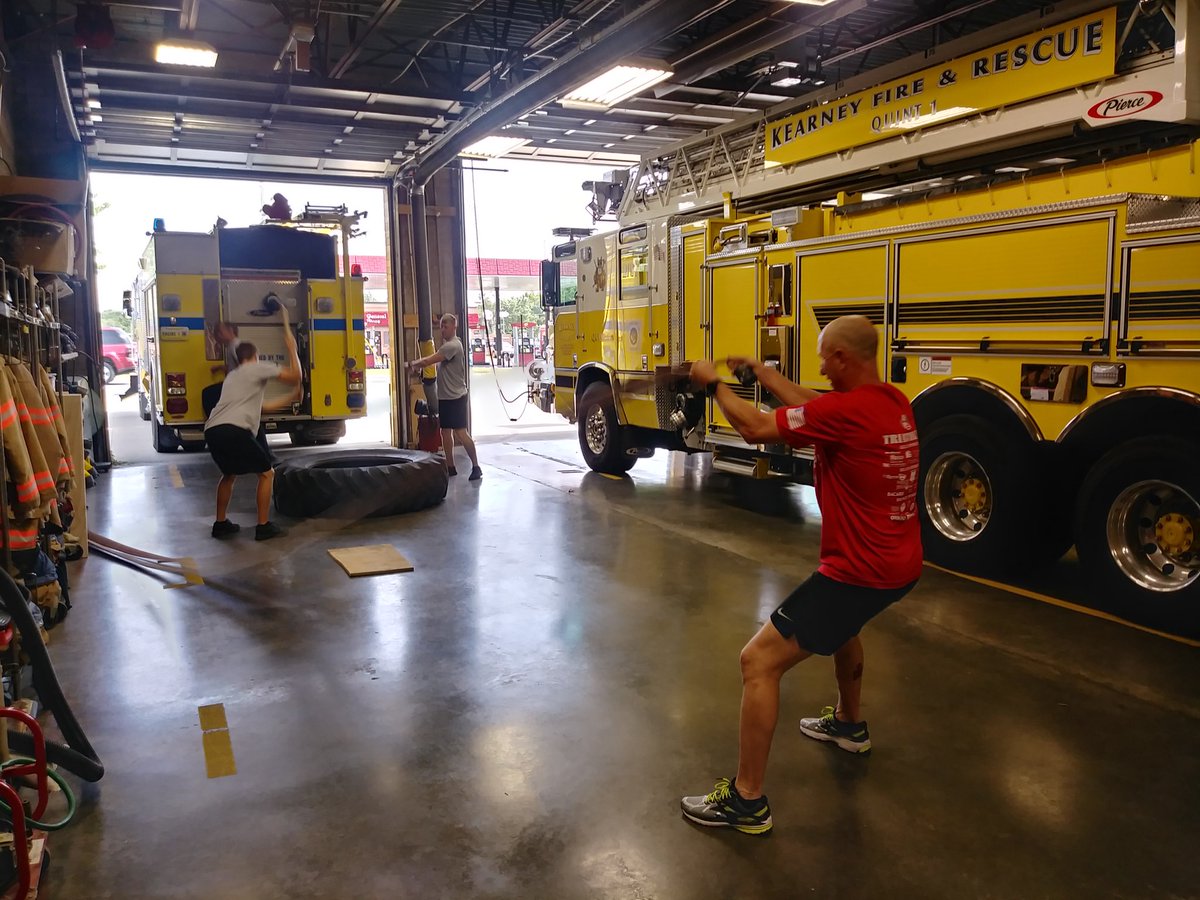 KFRPD's tweet image. This morning you may have seen firefighters doing some physical activity in the apparatus bay. This workout is called firefighter functional fitness, specifically designed for firefighters &amp;amp; the tasks they do everyday. #KMoFire @FirefighterFFit @555fitness