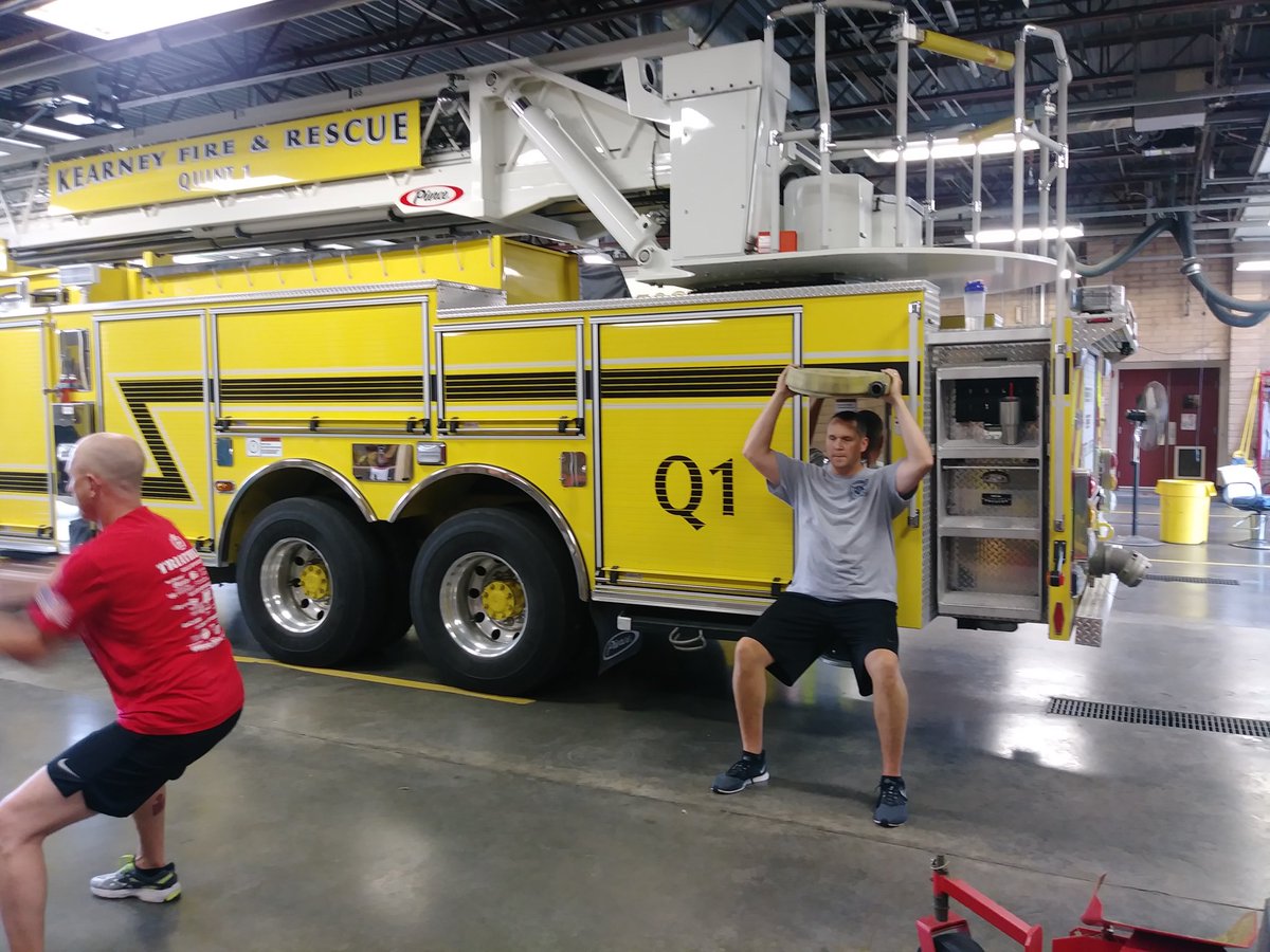 KFRPD's tweet image. This morning you may have seen firefighters doing some physical activity in the apparatus bay. This workout is called firefighter functional fitness, specifically designed for firefighters &amp;amp; the tasks they do everyday. #KMoFire @FirefighterFFit @555fitness