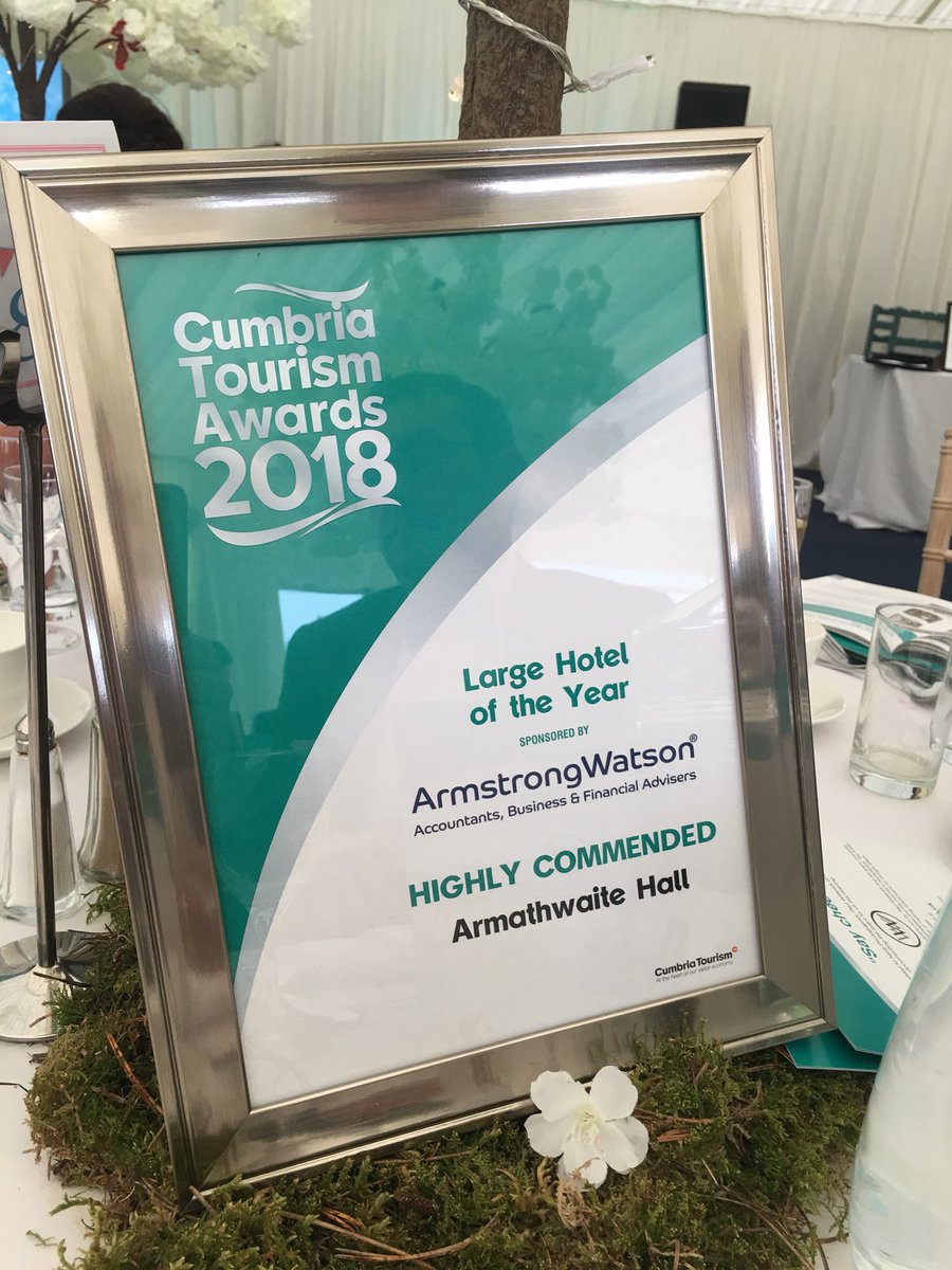armathwaitehall's tweet photo. Congratulations to all at Armathwaite Hall Hotel and Spa - Highly commended large hotel of the year at the Cumbria Tourism Awards 2018. 
.
#theplacetobe #CTawards2018 #armathwaitehall #lakedistrict #highlycommended https://t.co/aJl7DIwXmQ