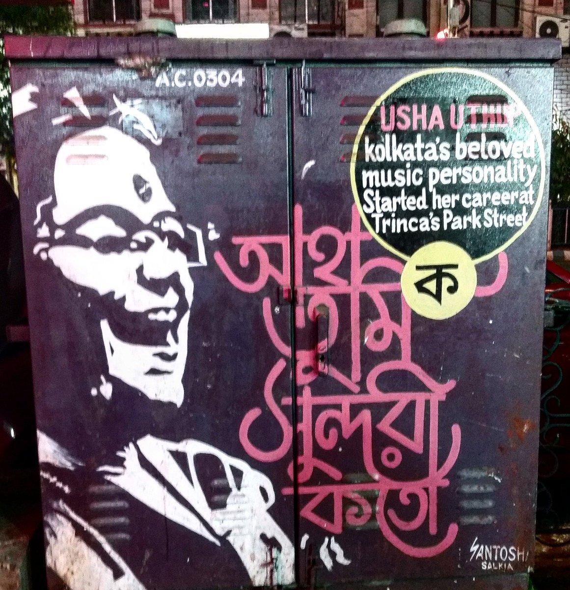 History being served on CESC boxes in the neighborhoods of Calcutta. This one in Park Street near Trinca's.
#streetasamuseum #placemaking #ushauthup #wherethemusicstarted #mudarpatherya #boxart #streetart #parkstreet #trincas