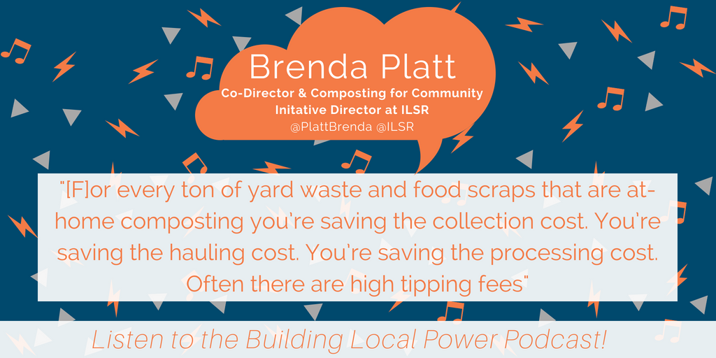 ilsr's tweet image. Listen: How home composting programs save small towns tons of money, for a very small investment number! Explore our #BuildingLocalPower podcast-- ilsr.org/small-town-blp…