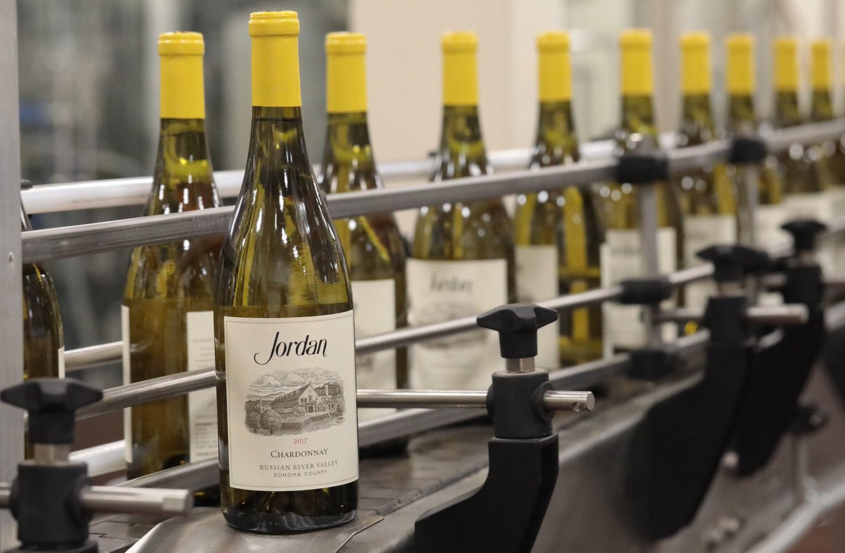 jordanwinery's tweet image. Bottling season is finally here. First on the line: 2017 Chardonnay.