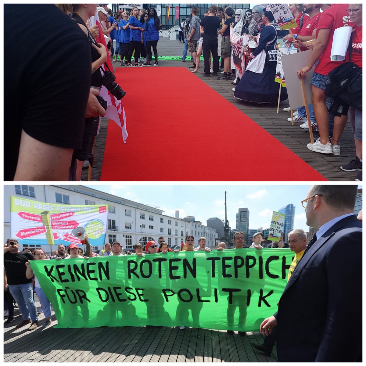 HH_Pflegenot's tweet photo. Kein roter Teppich für diese Politik von #Spahn und Co! Das war eine super Demo in #Düsseldorf heute! Und wir werden keine Ruhe geben, bis endlich der #Pflegenotstand beendet ist! #Pflegestreik #wehavecontrol #Pflegeaufstand #mehrpersonal #keinepflegeanderuntergrenze https://t.co/CduAy8Uo4A