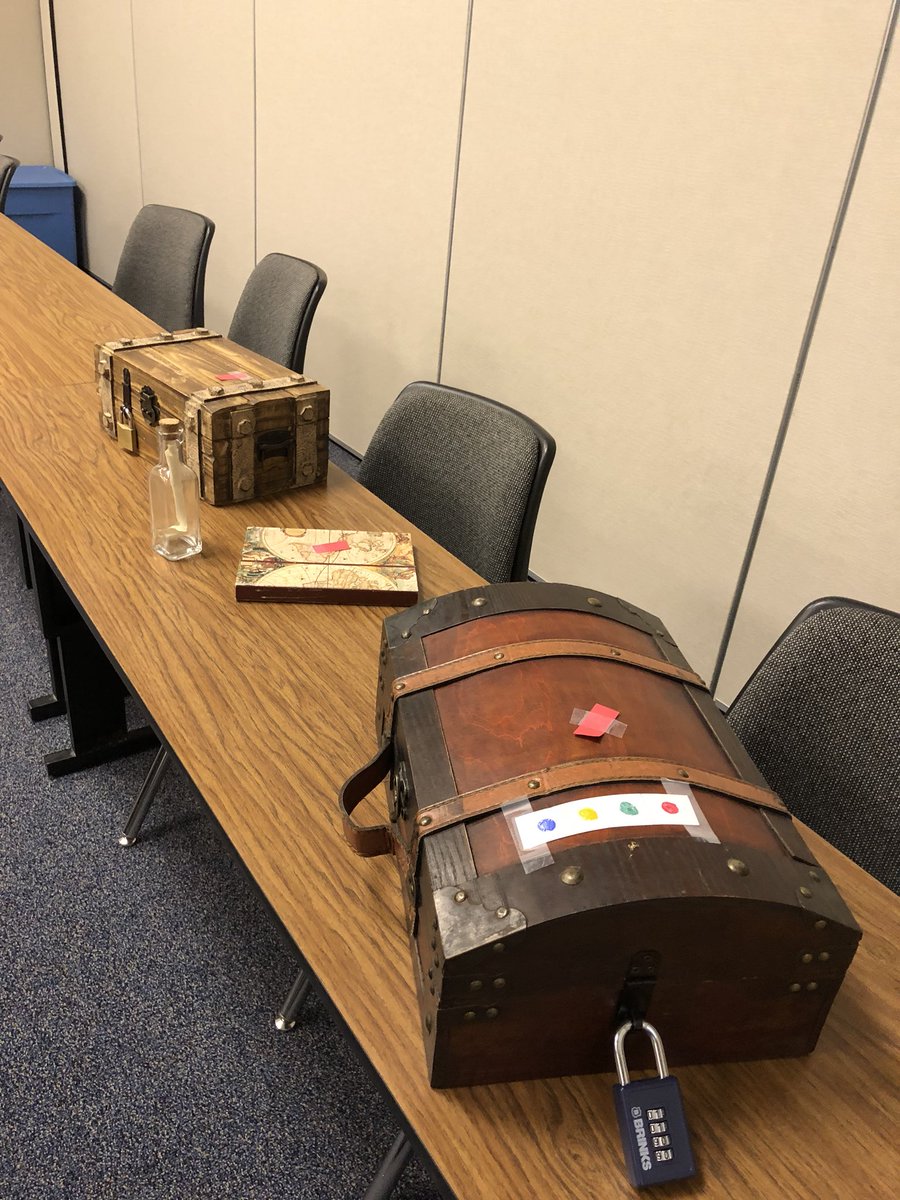 techexpeditions's tweet image. So intrigued by the elaborate set up of this #breakoutEDU #r12transformED