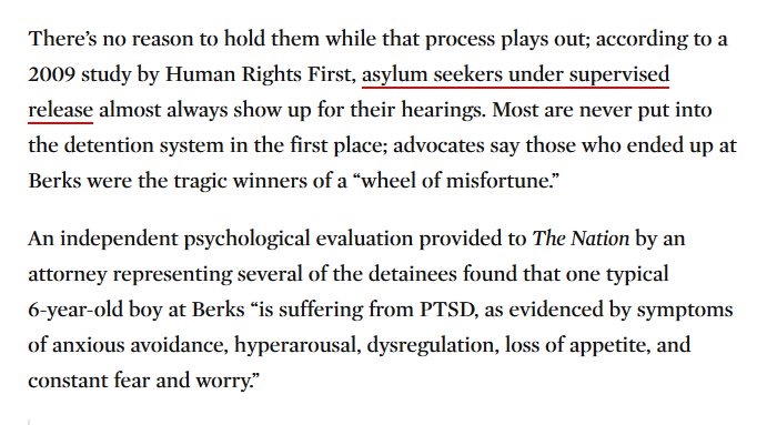 7/x Children in custody showed signs of childhood trauma and other developmental problems as well PTSD.We were detaining children. This was and is inhumane. It did not start in 2018. https://www.thenation.com/article/the-deportation-machine-obama-built-for-president-trump/