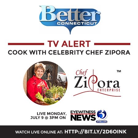 ChefZipora's tweet photo. She's cooking across the East Coast. On July 9 she'll be in Connecticut! Don't worry if you're not there--you can catch it online. #chefzipora #cookingacrossamerica #celebitychef #celebrities #EastCoast https://t.co/XlYtGwQYus