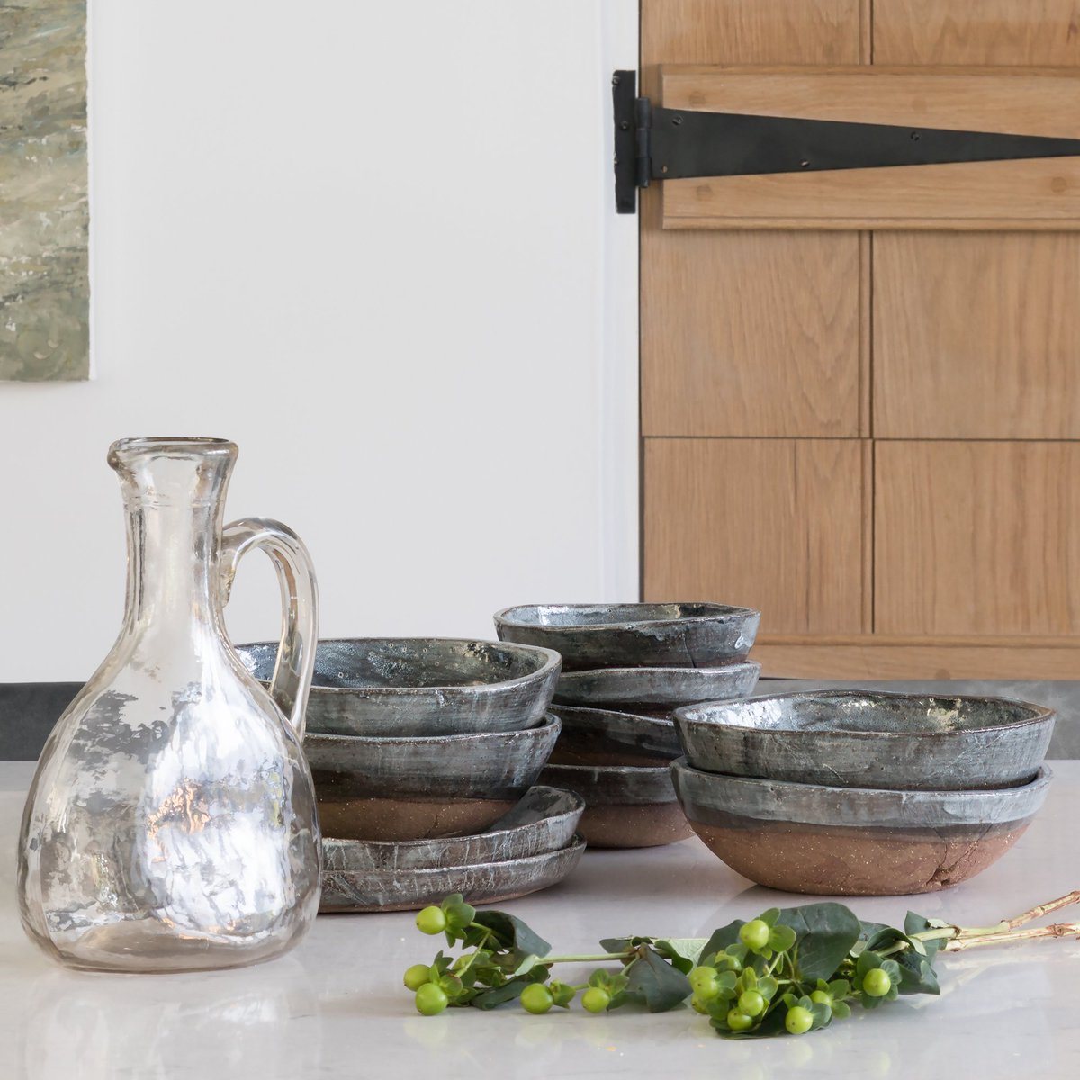 We have always loved #ceramics, the perfect imperfections, the solidness and the amazing glazes.  These feel right at home in this Grade II listed cottage project.

#InteriorDesign by Pippa Paton Design
Photography by Paul Craig