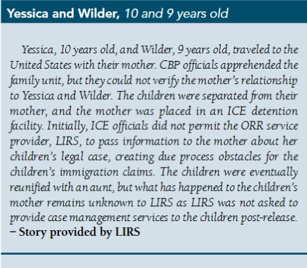 17/x Often times once children and parents were separated ICE or DHS lost track of one of the parties.Here they lose track of the mother of 9 and 10 yr old girls.