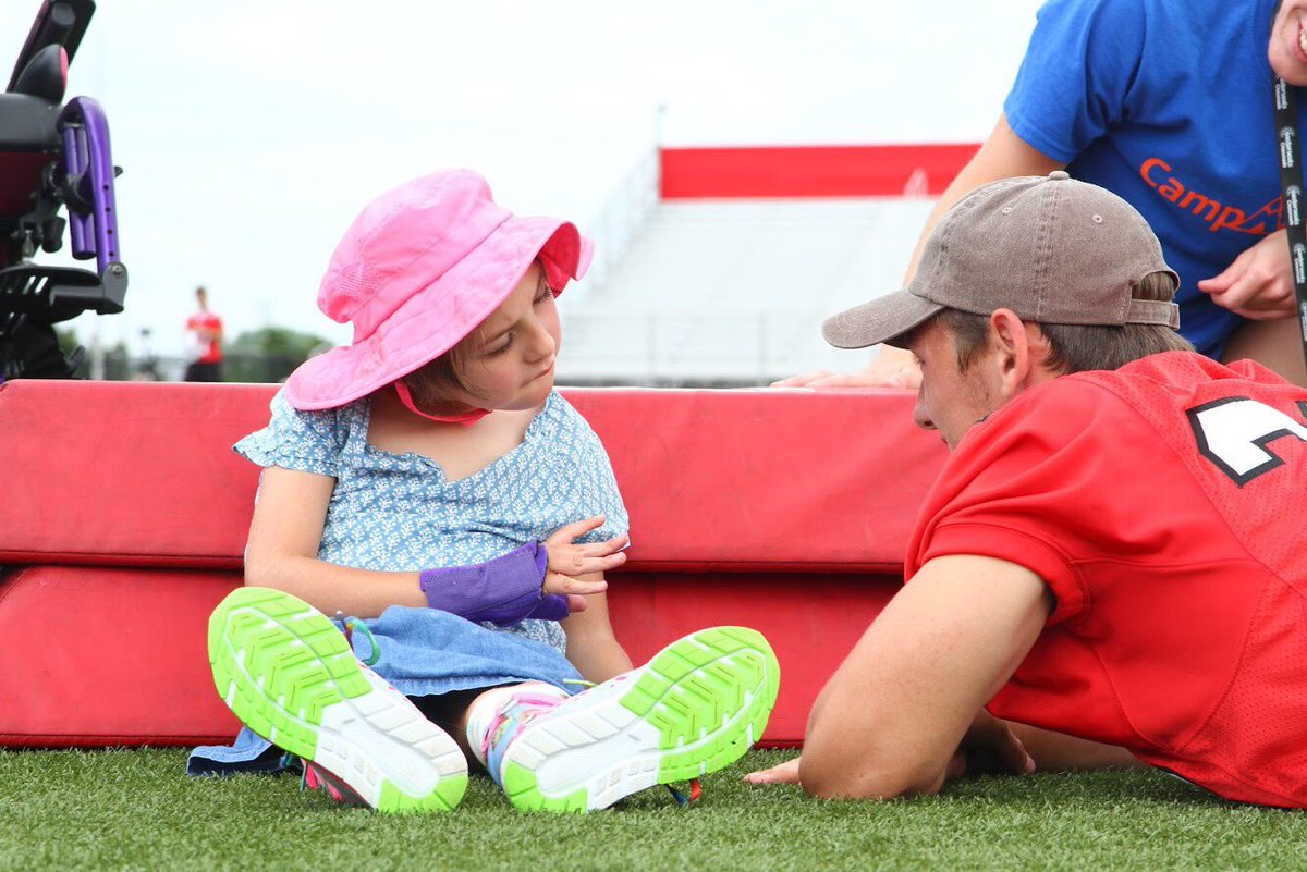 CGSportsNetwork's tweet photo. Center Grove football players &amp; Head Coach Eric Moore hosted another very successful Camp Ability. As they say, “A picture is worth a thousand words”. Awesome event! Link to more pictures: https://t.co/ef5mutISTt https://t.co/h11XohGNRZ