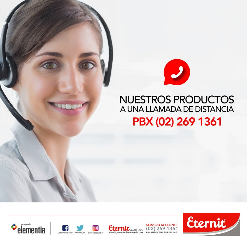 Eternit_Ec's tweet photo. Si tienes preguntas, necesitas asesoría, cotizaciones o quieres ser distribuidor ponte en contacto con nuestra línea de servicio al cliente. https://t.co/1PIbVfrOGI