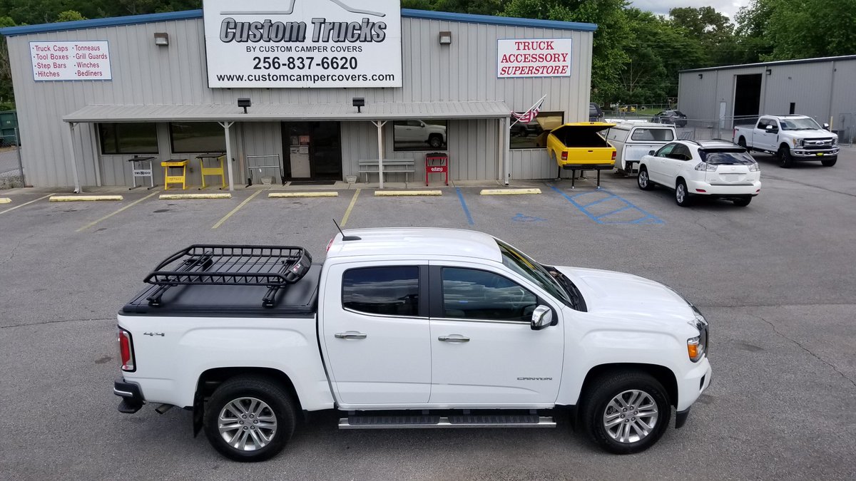 Custom Trucks Unlimited Huntsville On Twitter 2018 Gmc Canyon With Undercover Ridgelander Tilt Up Tonneau Cover With A Rack And Rola Basket Workwednesday [ 675 x 1200 Pixel ]
