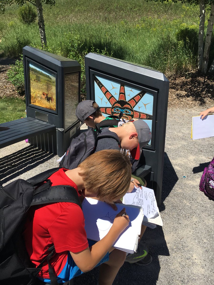 fearlessfcs4s's tweet photo. We are enjoying the wonderful weather at another day in Fish Creek Park! Feeling good about our learning and artwork! #loosepieceart #natureclassroom https://t.co/1K2NjJOO55