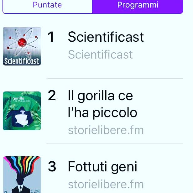 Oggi terzo su #iTunes. Viva F***ing Genius. Scopri su storielibere.fm