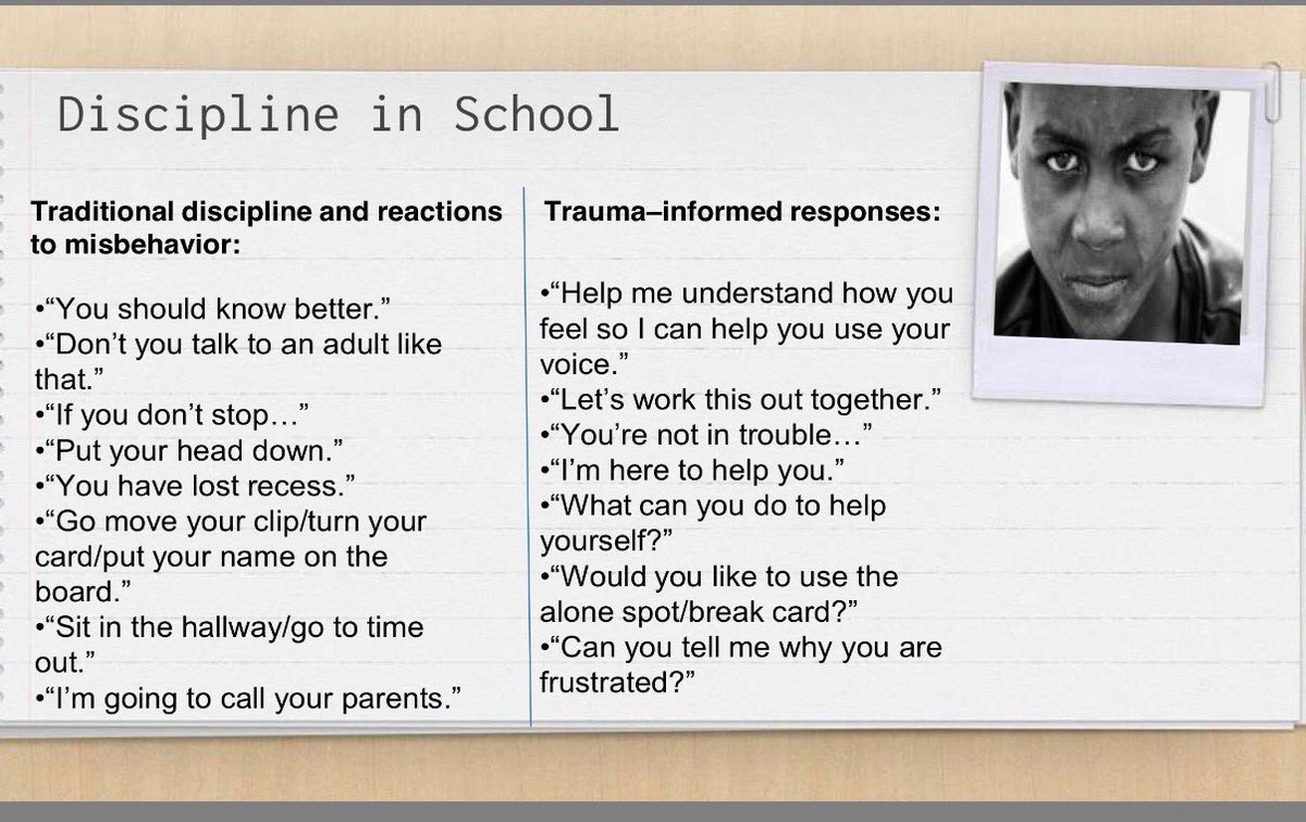 ngburdette's tweet image. Traditional vs Trauma Informed Discipline Approaches #TISC2018