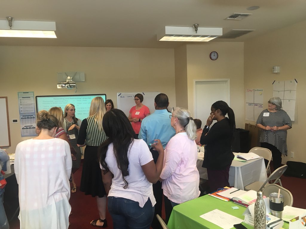 FES4thGrade's tweet photo. Day 2 #rcsummer - interactive modeling, teacher language, and logical consequences... how are you showing #positivity in your classroom #Fairdaleworld ?! https://t.co/6vH0gOs4w5
