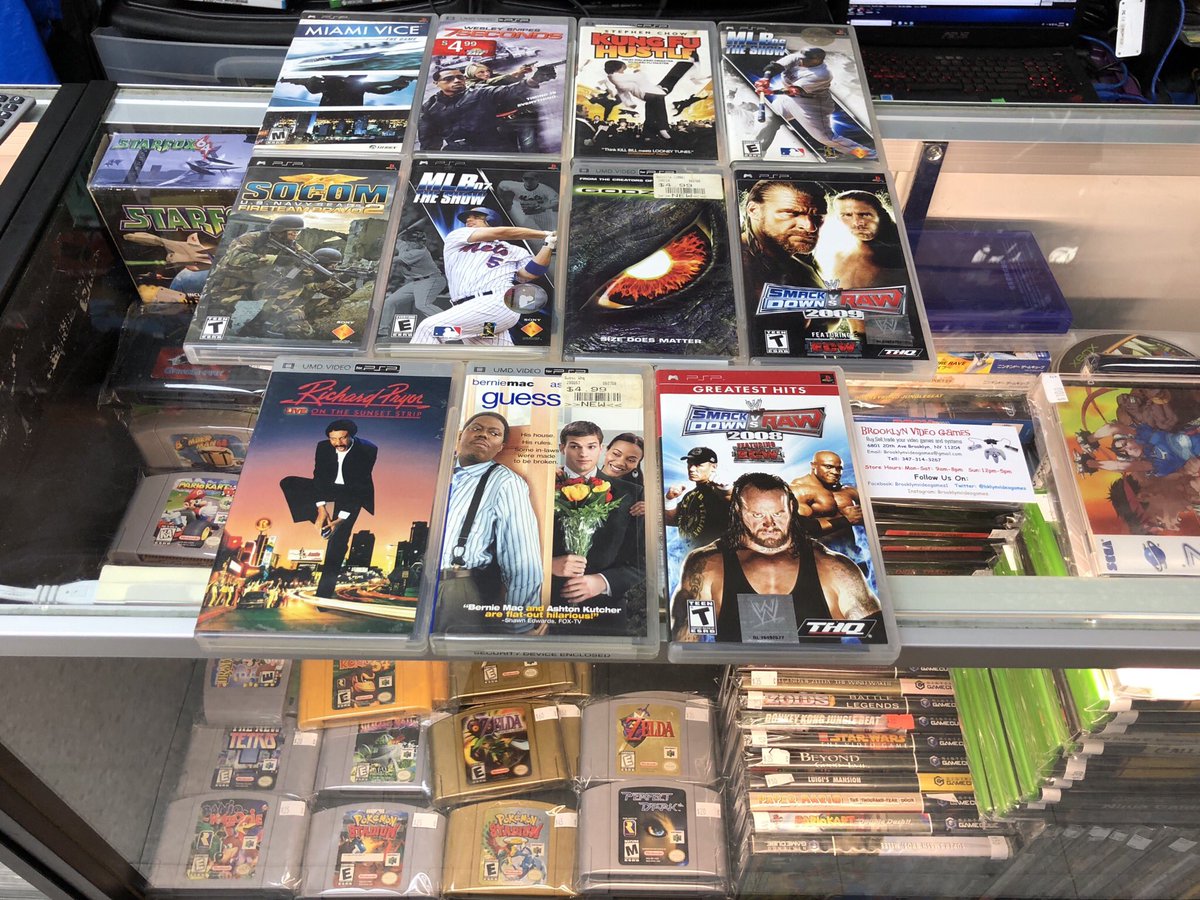bklynvideogames's tweet photo. Some of todayโs small trade-ins #sony #psp #megamanxmaverickhunter #capcomclassicscollectionreloaded #streetfighteralpha3max #metalgearsolidportableopsplus #bladedancerlineageoflight #grandtheftautovicecitystories #dragonballzshinbudokaianotherroad #thegodfathermobwars #videogame https://t.co/qFoMQ2lxxZ