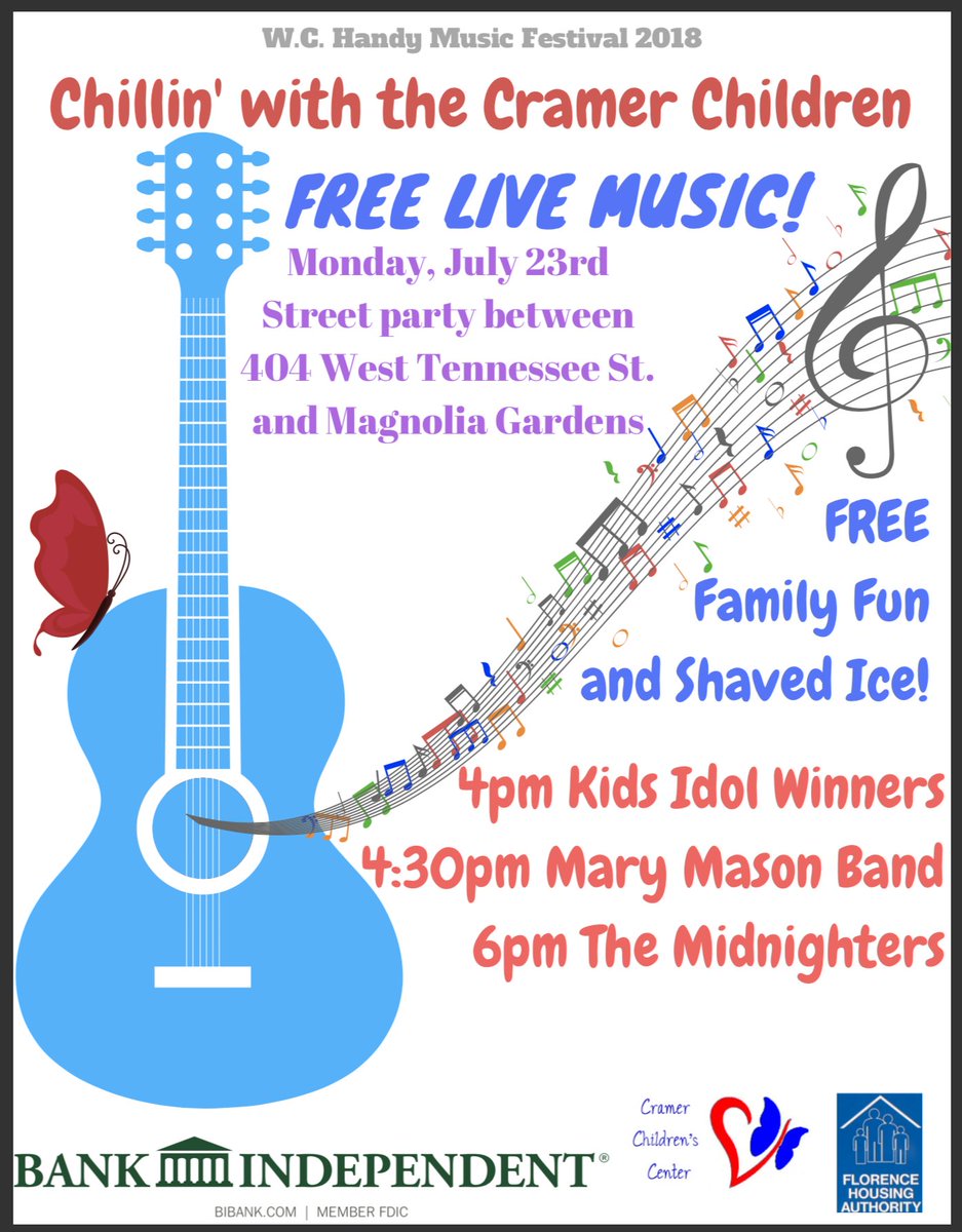 Join us for the #WCHandyMusicFestival at our FREE event, Chillin' with the Cramer Children! FREE LIVE MUSIC #MaryMasonBand #Midnighters