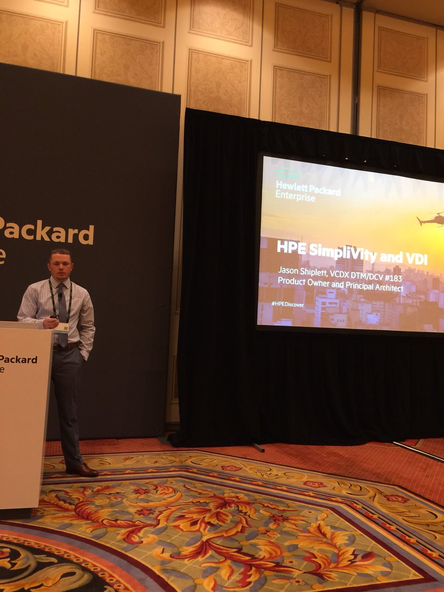 BBark10's tweet image. Come see @jshiplett talk VDI on @HPE_SimpliVity! #HPEDiscover2018