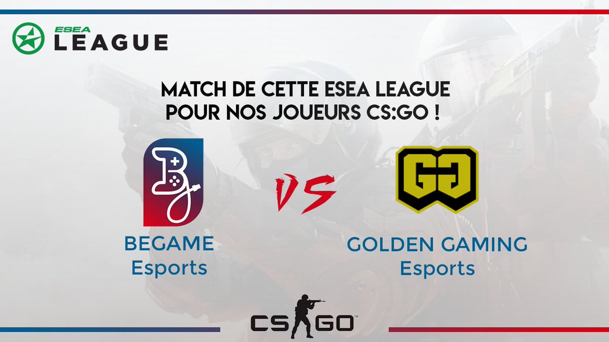 beGameFR's tweet photo. [#CSGO] Après être tenue en échec 14/1 notre équipe réalise la #Remontada et remporte le match 19/16 face à @GoldenGesports @ESEA Open League! #VICTORY #BeGameEsports https://t.co/cIAGxKoPCX