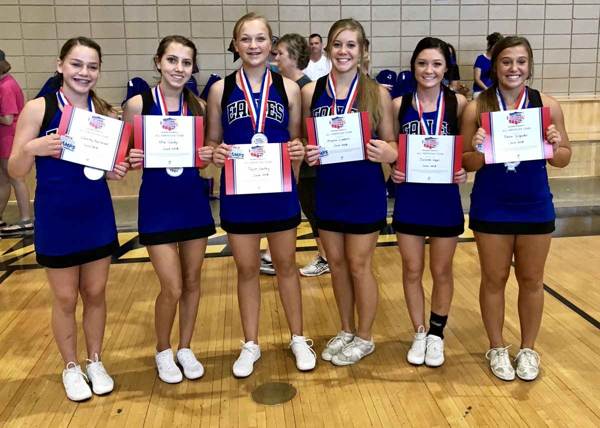 GVSPIRIT's tweet photo. Grain Valley Varsity has SIX new NCA All-American cheerleaders! Congrats to Cassidy Benshoof, Mia Clasby, Taylor Lackey, Alyssa Luppens, Dakota Vogel & Faith Singleton. Way to work, ladies! #riseup2018 #GVcheer https://t.co/WWSQyUrtIJ