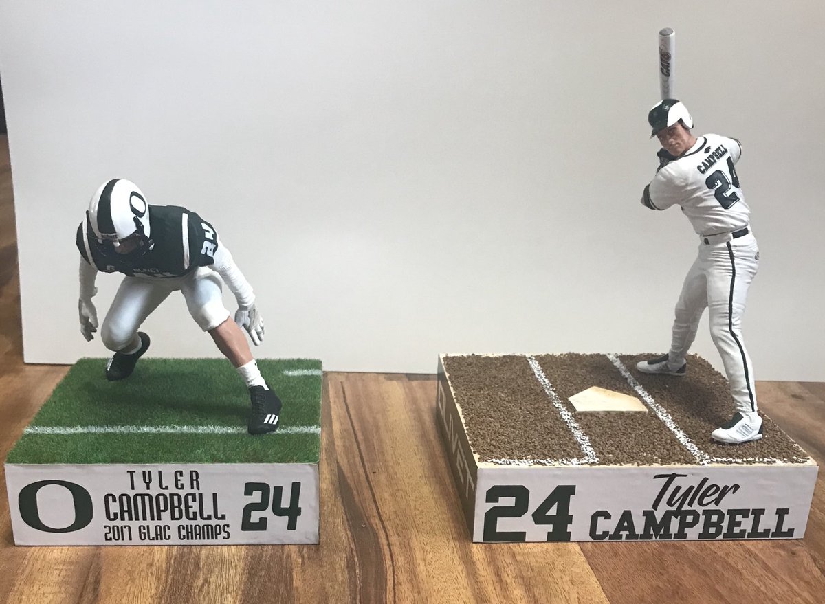 kassrcamp's tweet photo. Surprised Tyler with a couple gifts for graduation. KJC Custom Sports did an absolutely amazing, out of this world job creating these of Tyler. The detail work put into these are mind blowing. Not enough words to explain how much we love these! 🦅🏈⚾️ https://t.co/tBnwdquWcN