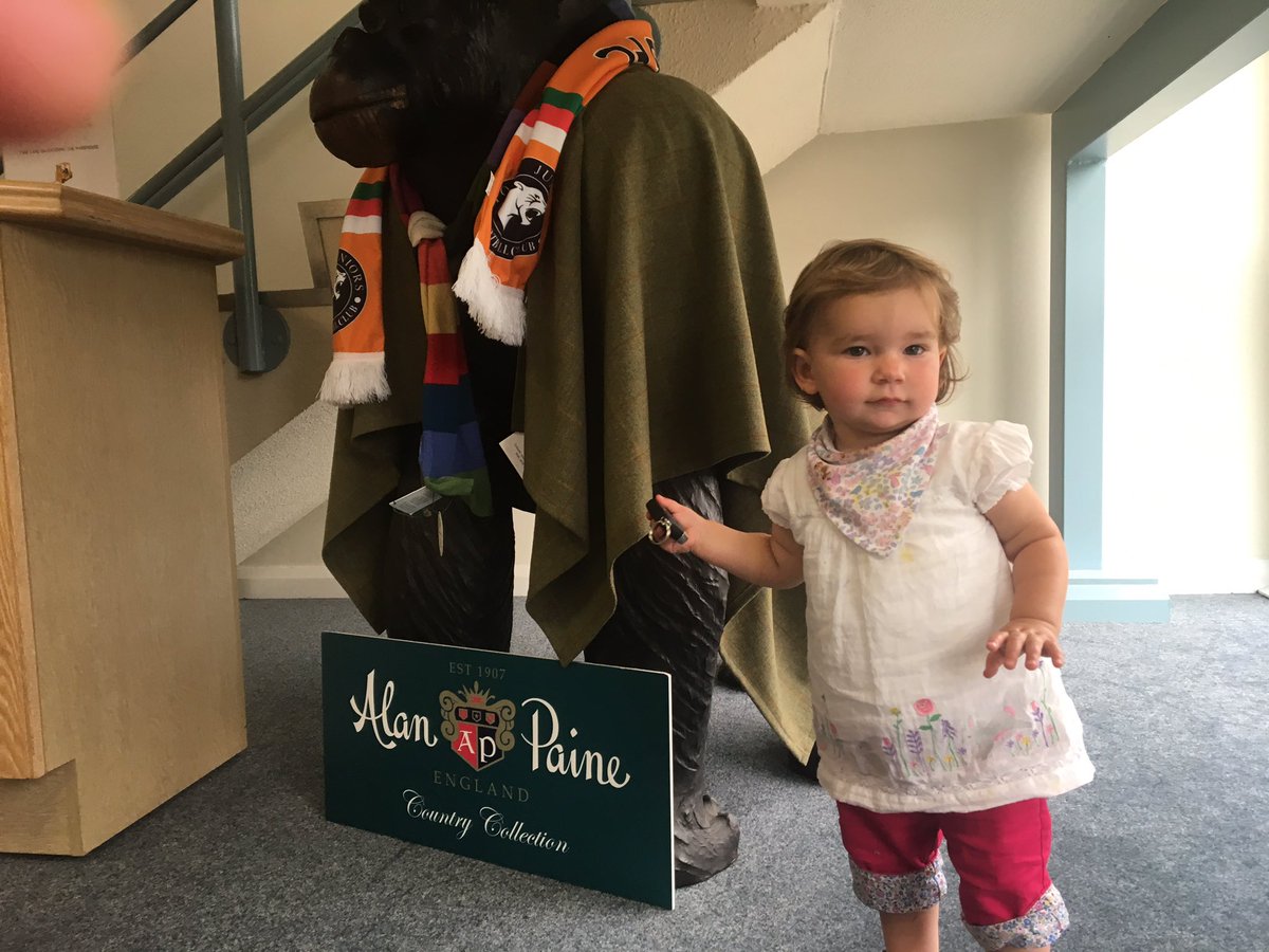 Amy Ling visiting Alan Paine head office with mummy &amp; couldn't resist saying hi to the gorilla....