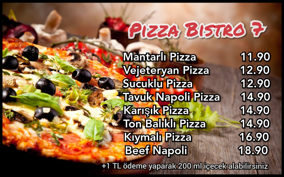 Efsane Bistro Pizza 25 /06/ 2018 tarihinde sizlerle #mantarlipizza #sucuklupizza #karisikpizza #vejeteryanpizza #bistro7tr #tavuknapoli #beefnapoli #mozerella #kuyumcuknet #kuyumcukentavm