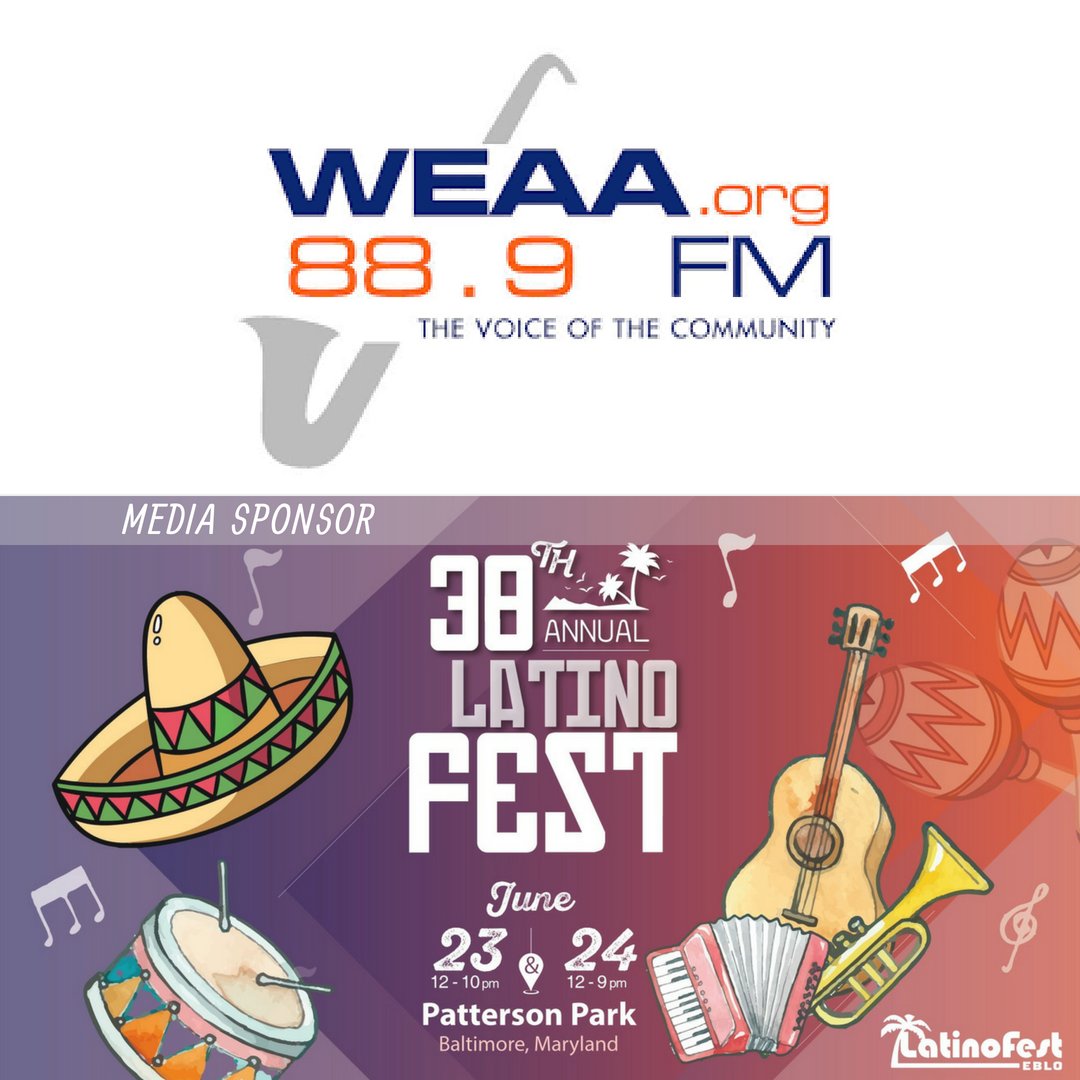 .<a href="/WEAA889/">WEAA889</a> Media Sponsor of <a href="/EBLOBmore/">EBLOBmore</a>'s 2018 LatinoFest! GRACIAS for the support! #BmoreLatinoFest #Baltimore #Maryland #festivalseason #FamilyFriendly #PattersonPark