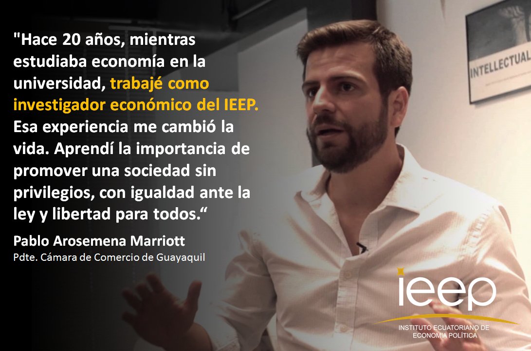 ieep_ec's tweet photo. Pablo Arosemena, Presidente de la Cámara de Comercio de Guayaquil fue uno de los profesionales que se han formado en las ideas de libertad gracias a la labor del IEEP.

Conoce más de estas ideas y conviértete en #SocioIEEP
Escríbenos a info@ieep.org.ec https://t.co/RYHtOiHyYi