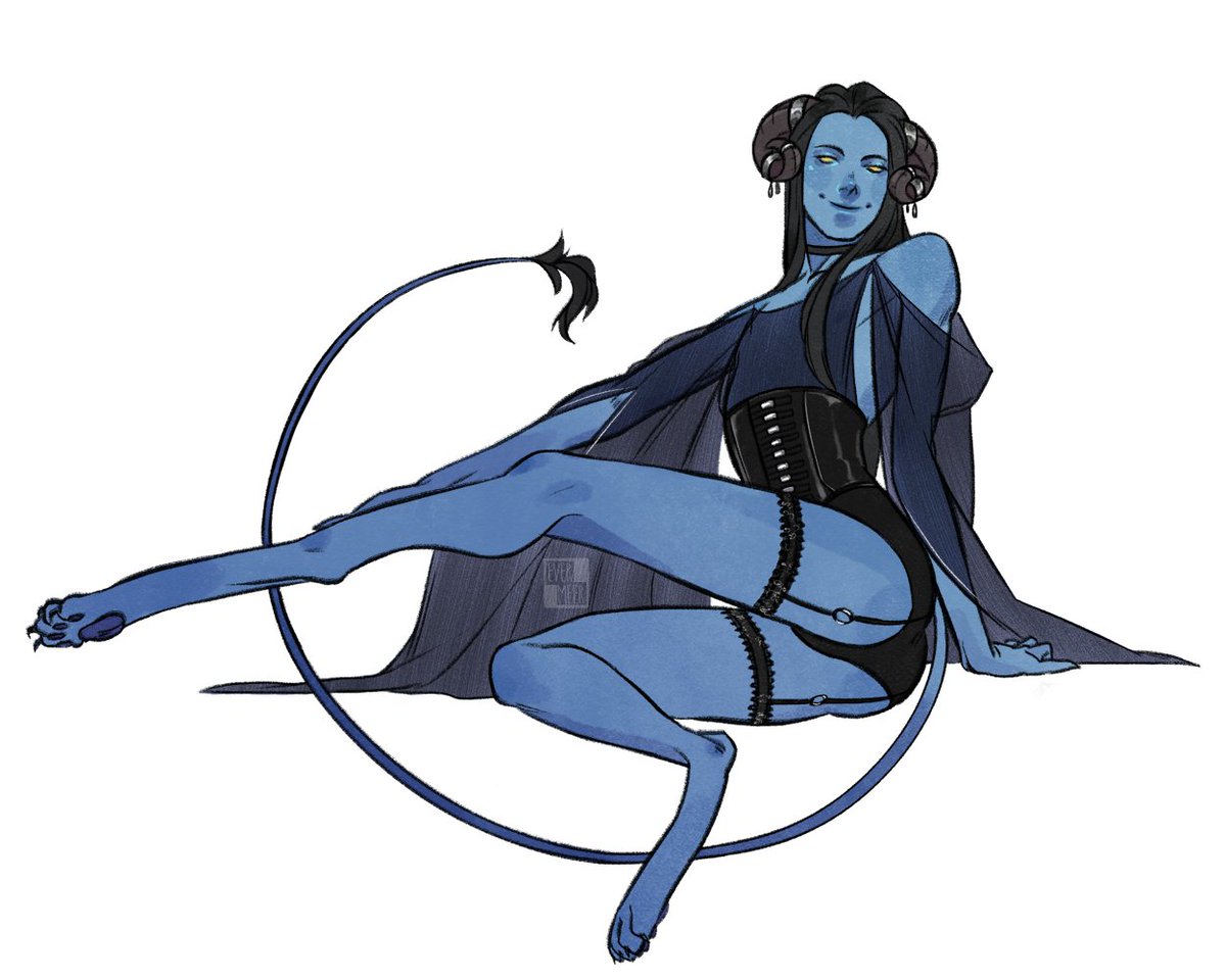 Bliss the tiefling for @witchpuppies.