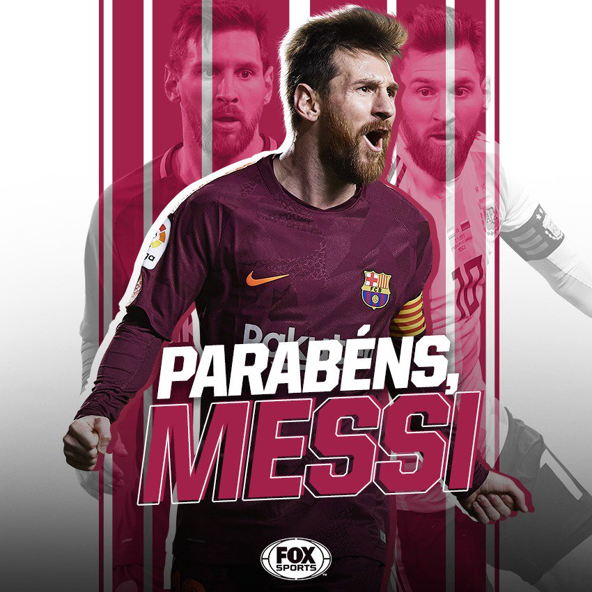 🏆 +50 taças na carreira
☑️ Maior artilheiro do El Clásico
☑️ Maior artilheiro do Espanhol
☑️ Maior artilheiro do Barça
☑️ Maior artilheiro da seleção
☑️ +40 hat-tricks
☑️ +600 jogos no Barça
☑️ +600 gols na carreira

Cada RT é um parabéns para o ET Lionel Messi! 👽