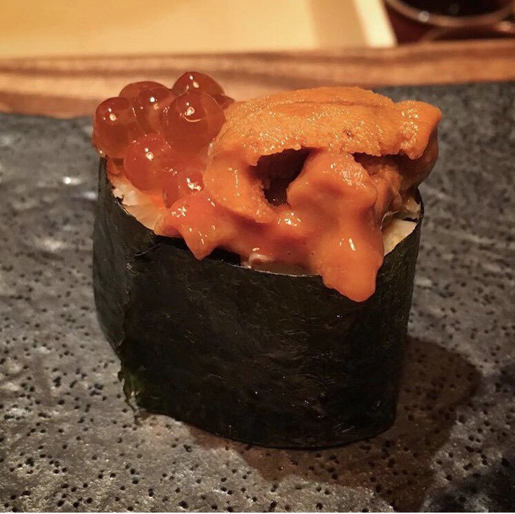 Three's not a crowd when it's paired together like this: our Hokkaido Trio with Uni, Hairy Crab and Ikura.