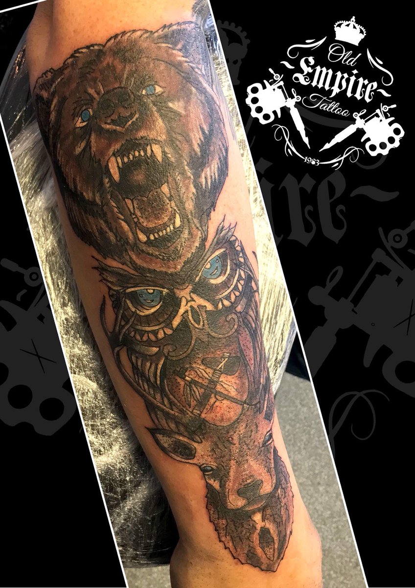 Old Empire Tattoo On Twitter Native America Indian Totem Pole Bear Owl Stag Peacepipe Axe Salford Coils4life Littlehulton Oldempiretattoo Https T Co Bteq3c5ziw