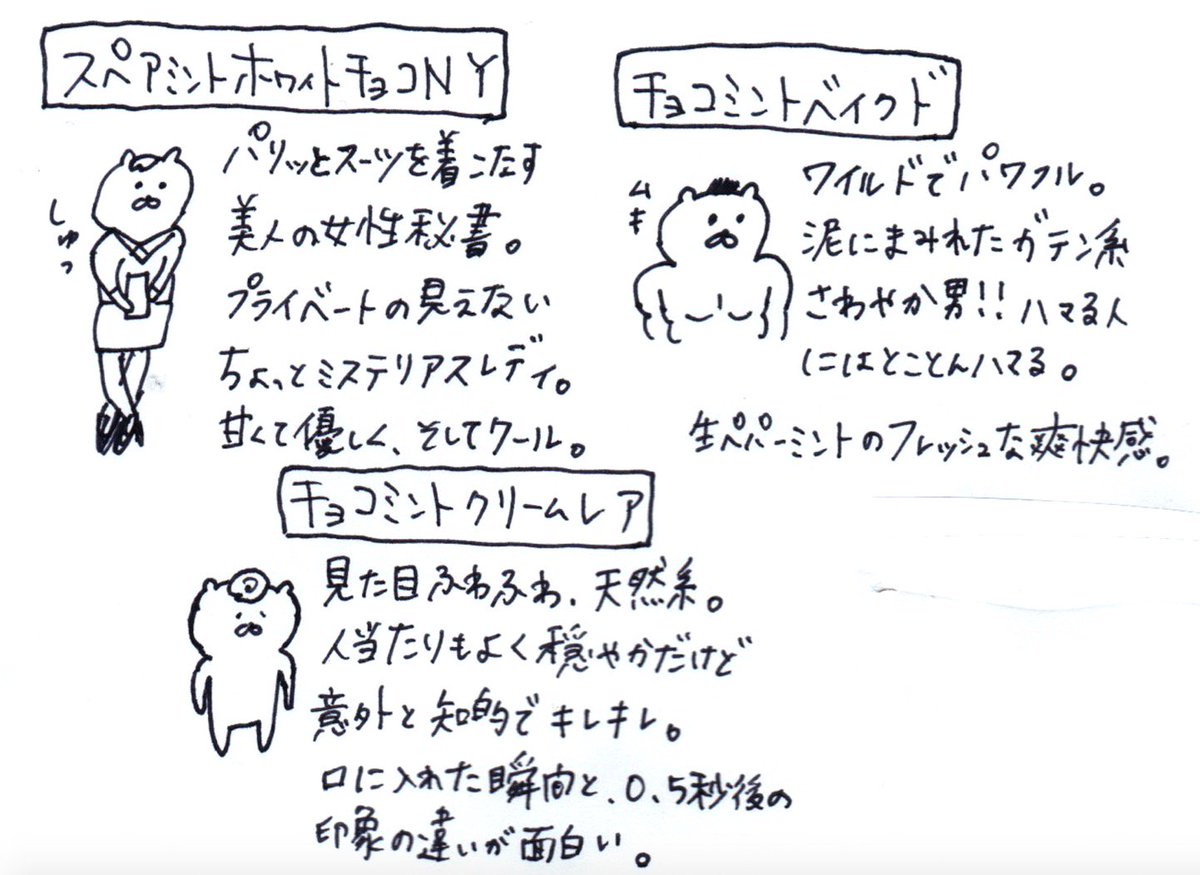 カフェ ケシパール Ar Twitter ここ最近 チョコミント流行中ですが オーナーナツパールはもともと大のチョコミント好き 次の日曜まで登場予定の ホワイトチョコとスペアミントのnyチーズ を含め チョコミントチーズケーキ三兄弟の解説 を頂きました